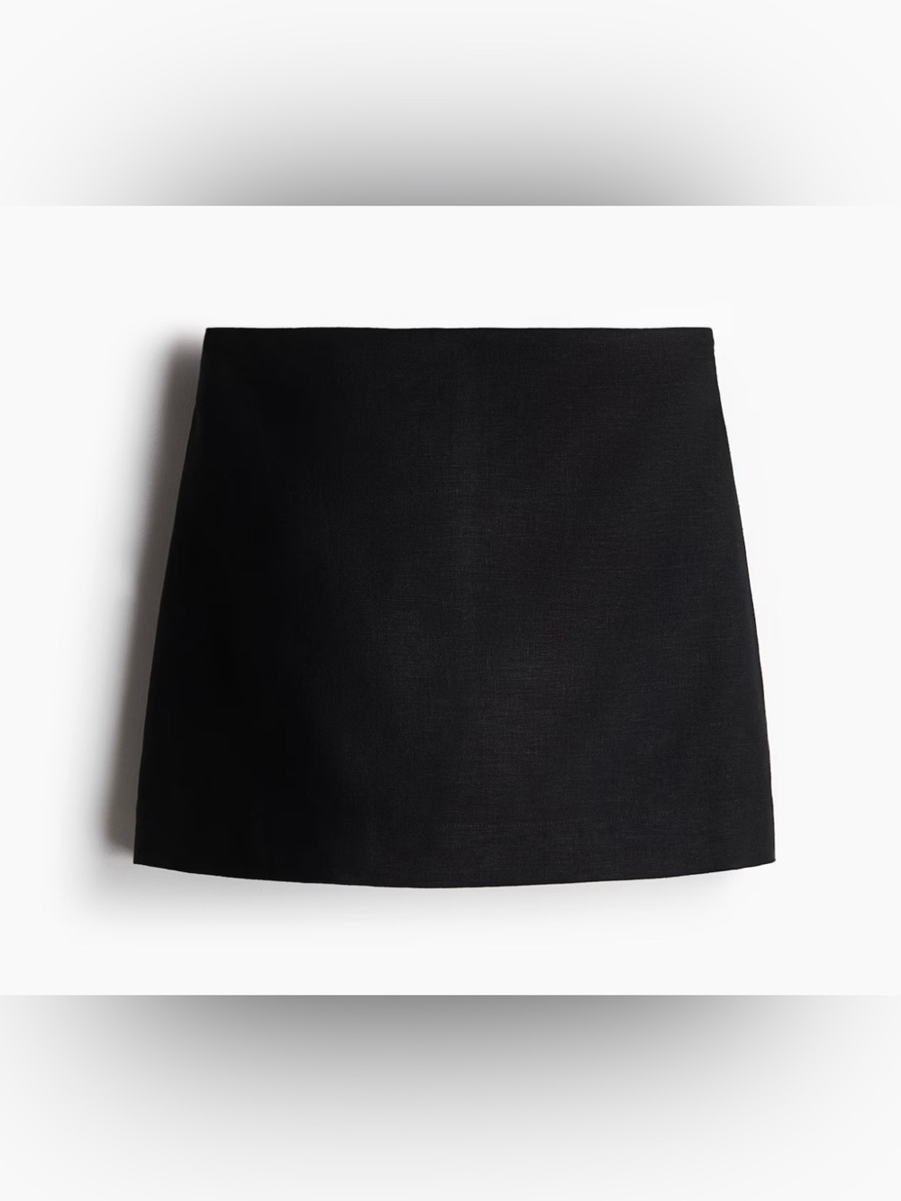 NWT H&M Black Linen Blend Skort | Size 2 | Built-In Shorts | Summer
